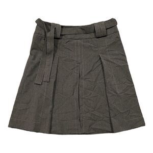 Etcetera Gray Pleated Belted Flare Skirt 2
